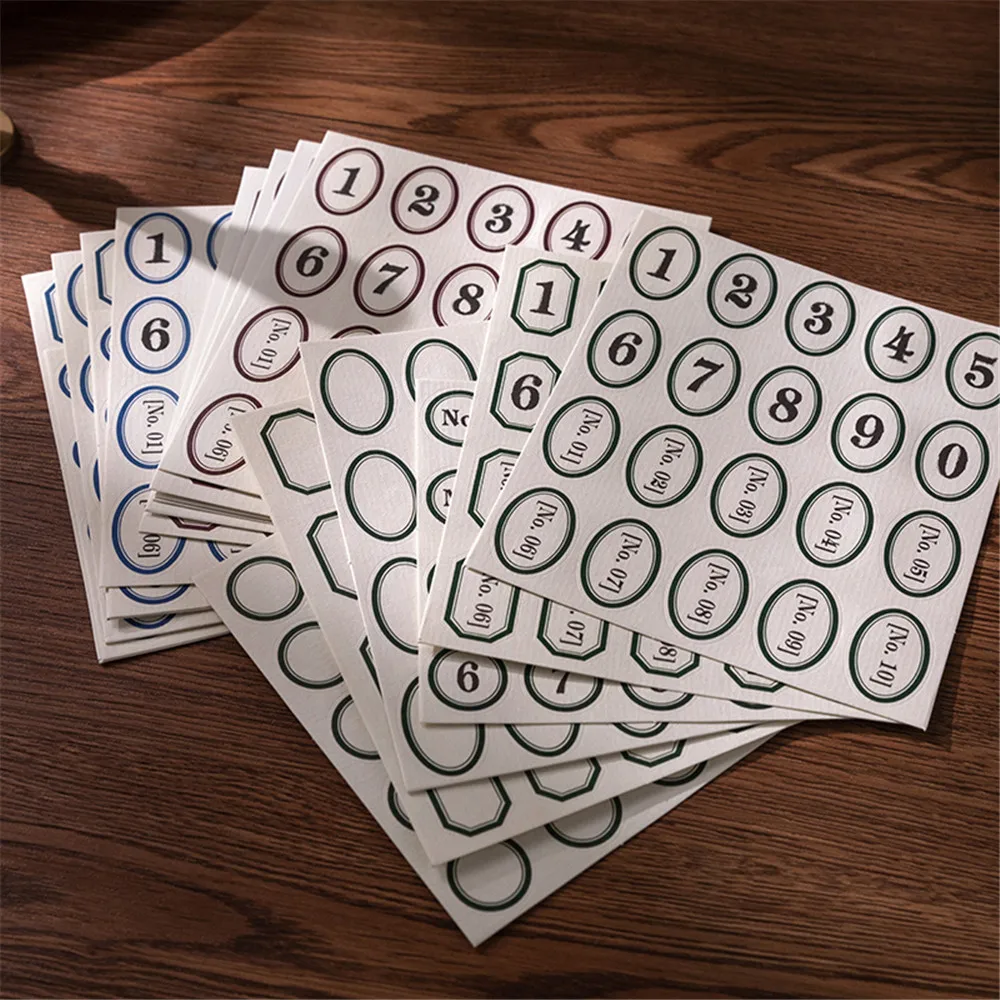 

6pcs Retro Round Digital Stickers Daily Planner Brochure Labels Stickers Calendar DIY Diary Scrapbook Decoration Stickers