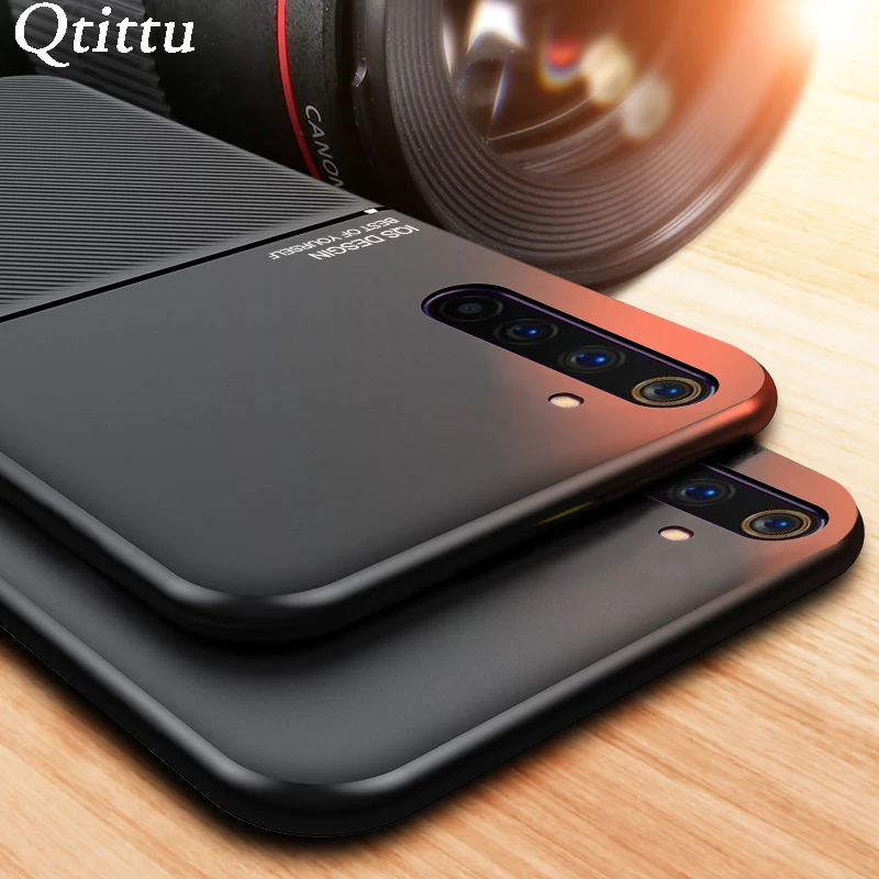 Чехол для OPPO Realme 6 Pro чехол магнитный силиконовый из ТПУ с муаровой кожей телефона