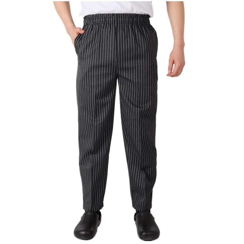 Pants Style 2 Мода эластичный пояс шеф-повара униформа брюки шапки мужской костюм рабочая одежда повара Кухня полосатые брюки дышащий необычный костюм - Цвет: Pants Style 2