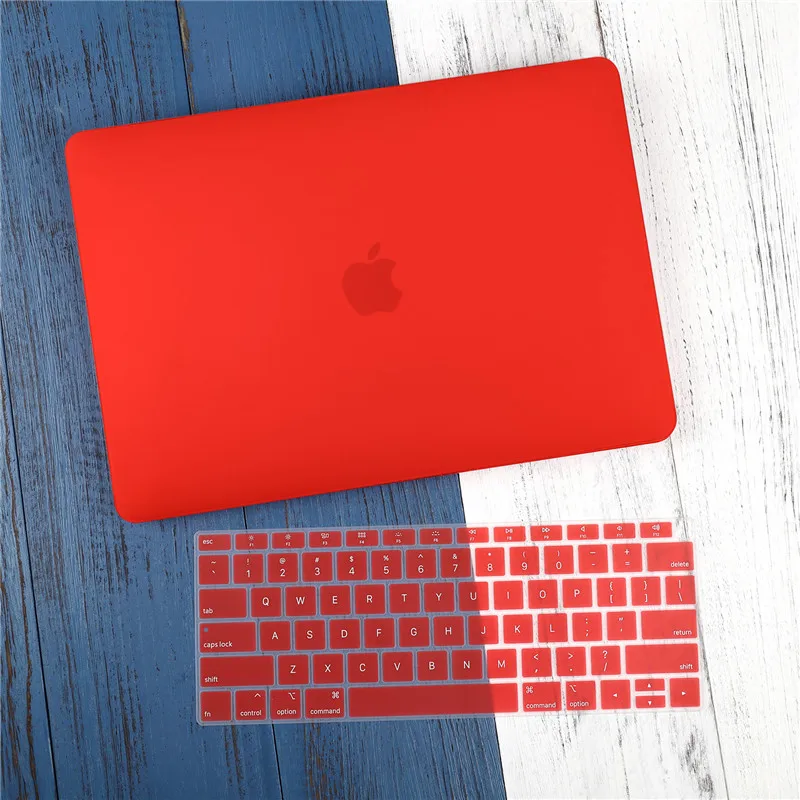 Matte red Матовый кристально прозрачный чехол для Mac book Air Pro retina 11 12 13 15 16 Touch Bar A2141 A2159 New Air 13 A1932 чехол - Цвет: Matte red