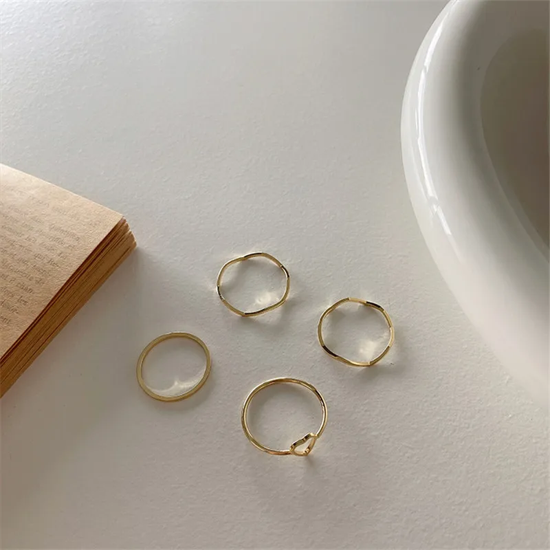 4 шт. набор колец для женщин в Корейском стиле