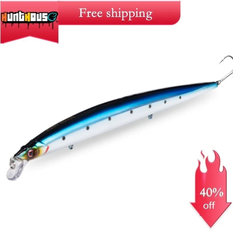 Hunthouse плавающий hardcore гольян 210 мм 34 г приманка длинный литье pesca seabass тунца сталь