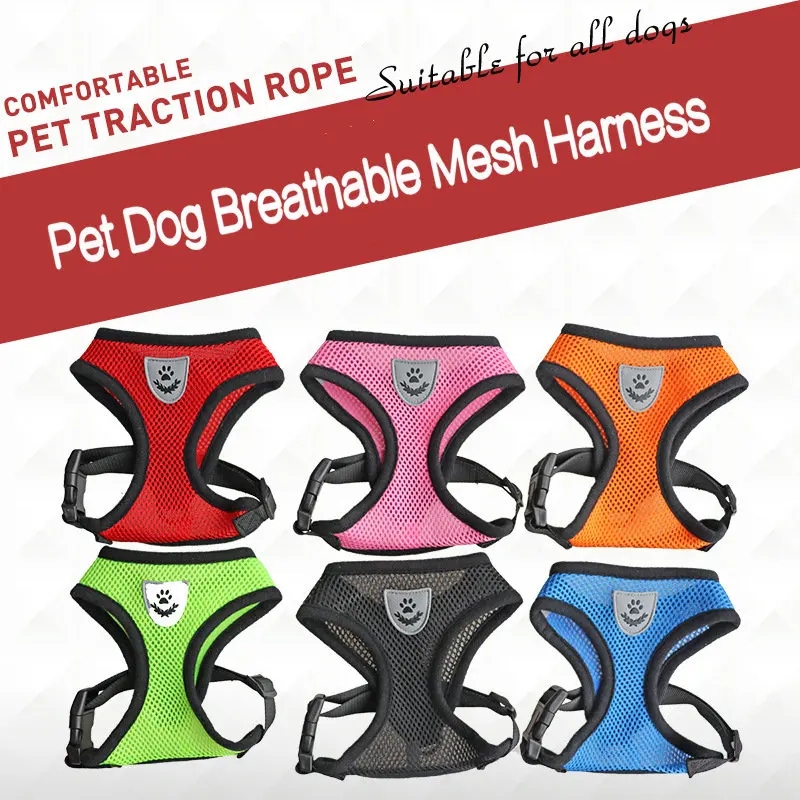 

Pet Harness and Leash Sets Small Dog Chain Teddy Vest Puppies Chest Strap Breathable Mesh Harness Leash Cat Dog Walking Leads