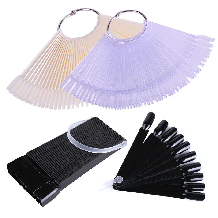 1 Набор поддельных кончиков для ногтей дизайн вентилятора цветная карта