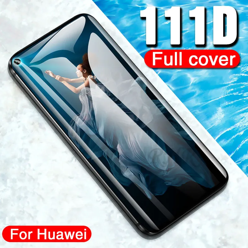 

111D Protective Glass On The For Huawei Honor 20 Pro 10 Lite 8 9 V10 V20 Tempered Glass For Honor 20 Lite Screen Protector Film