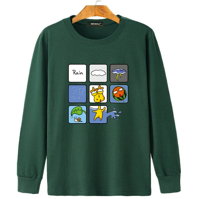 Большой Размеры Футболка мужская футболка с длинным рукавом принтом забавным