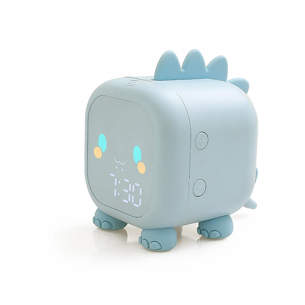 1.25w Rechargeable Led Digital Clock Adjustable Snooze Decoration Temperature Reminder With Soft Night Light, Green