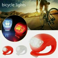 2 led silicone mountain bike bicycle front rear lights set push cycle light clip