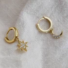 Новое поступление весна ювелирные изделия из цинкового сплава, цинковый сплав золотистого цвета луна серьги для женщин Красивые вечерние аксессуары для серьги в виде капель с тренд