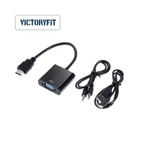 1080p hd with 3 5mm audio cable hdmi compatible to vga adapter for pc desktop laptop game console hdtv monitor projector