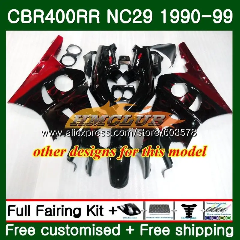 Обтекатель CBR400 RR для HONDA CBR400RR NC29 1994 1995 1996 1997 1998 1999 красный черный 97CL.14 CBR 400 400RR 94 95 96 97