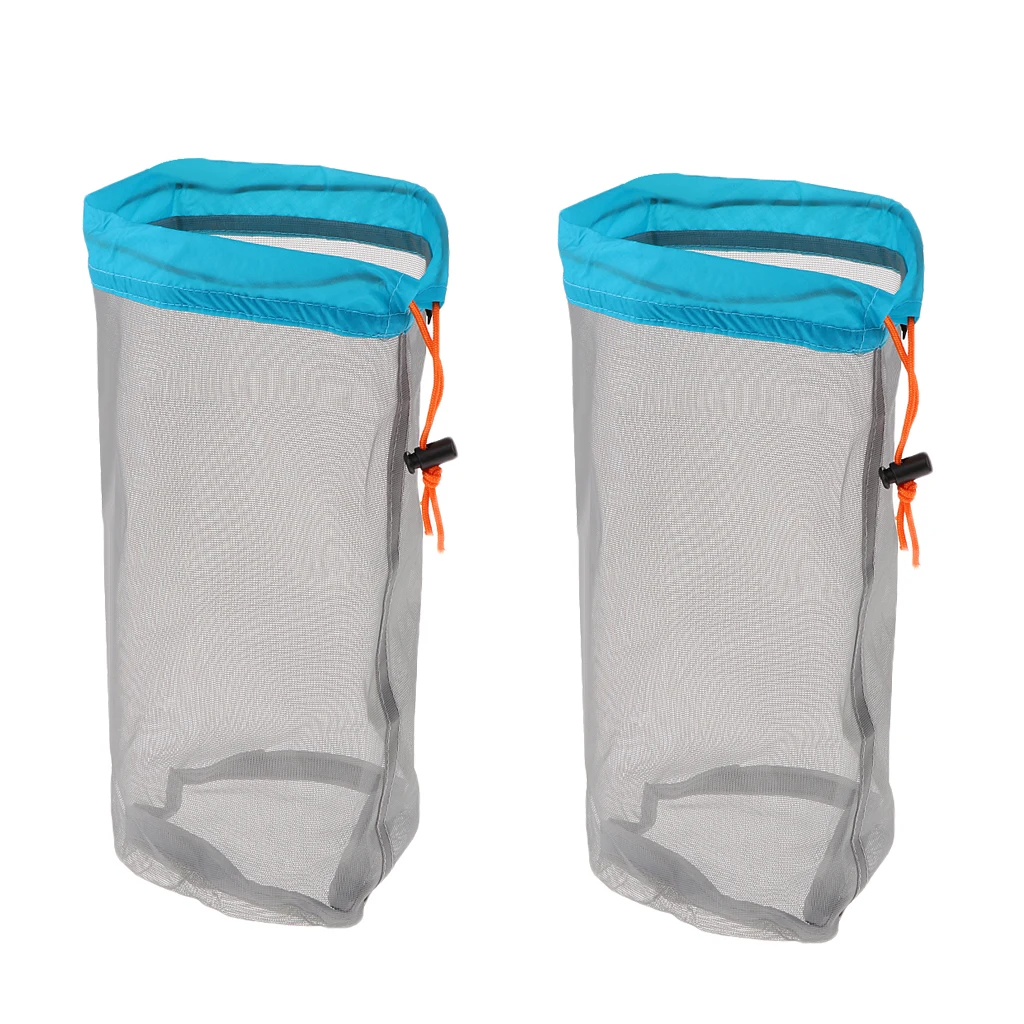 

2pcs/set S/M/L/XL/XXL Mesh Stuff Sack Bag for Travel Camping Hiking Outdoor