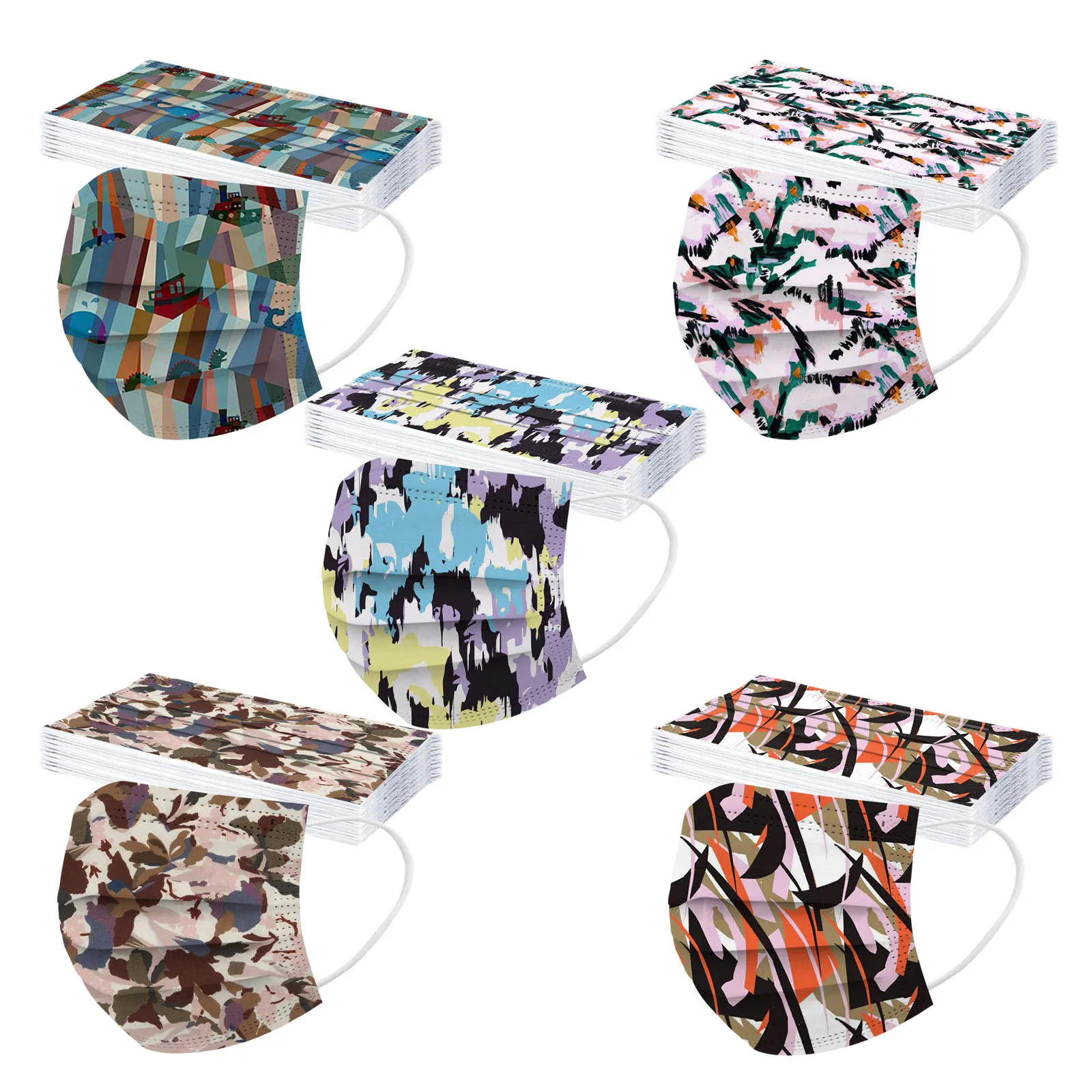 50 шт. одноразовые маски для лица с принтом граффити | Красота и здоровье