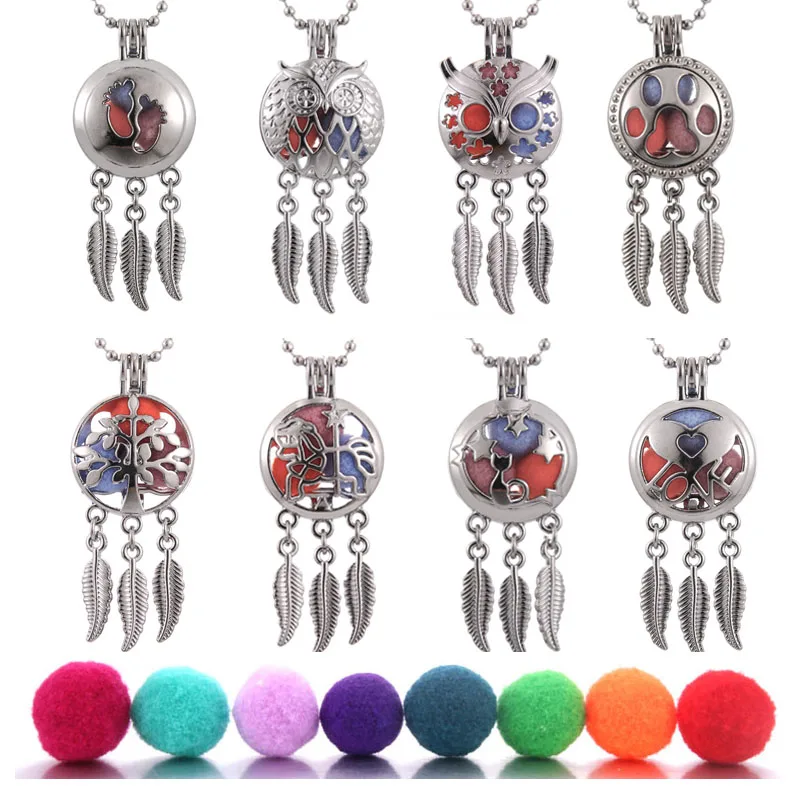 Ловец снов перо аромат открытый медальон кулон Духи Эфирное масло ароматерапия