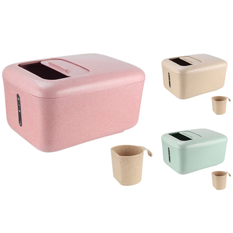 

Scaled Rice Bucket Home Kitchen Grain Storage Sealed Rice Box Movable Pulley Pet Cat Dog Food