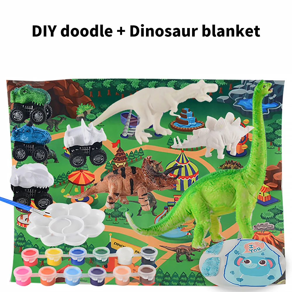 

Creative Coloring Dinosaur Painting Kit Children Educational Model Drawing Toy DIY Dinosaur Doodle Set Art Craft Painting Kit