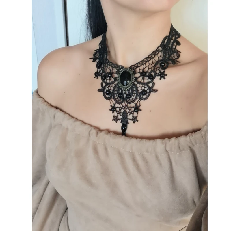 2020 сексуальный черный кружевной воротник чокер с кристаллами ожерелья женские