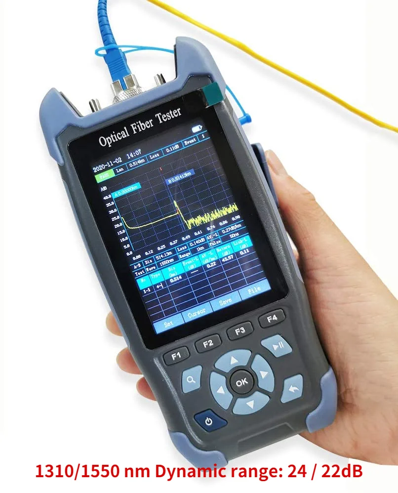 1310/1550 nm Dynamic range: 24 / 22dB 60KM Optical power meter, Visual fault locator RJ45 cable TDR test & cable sequence test