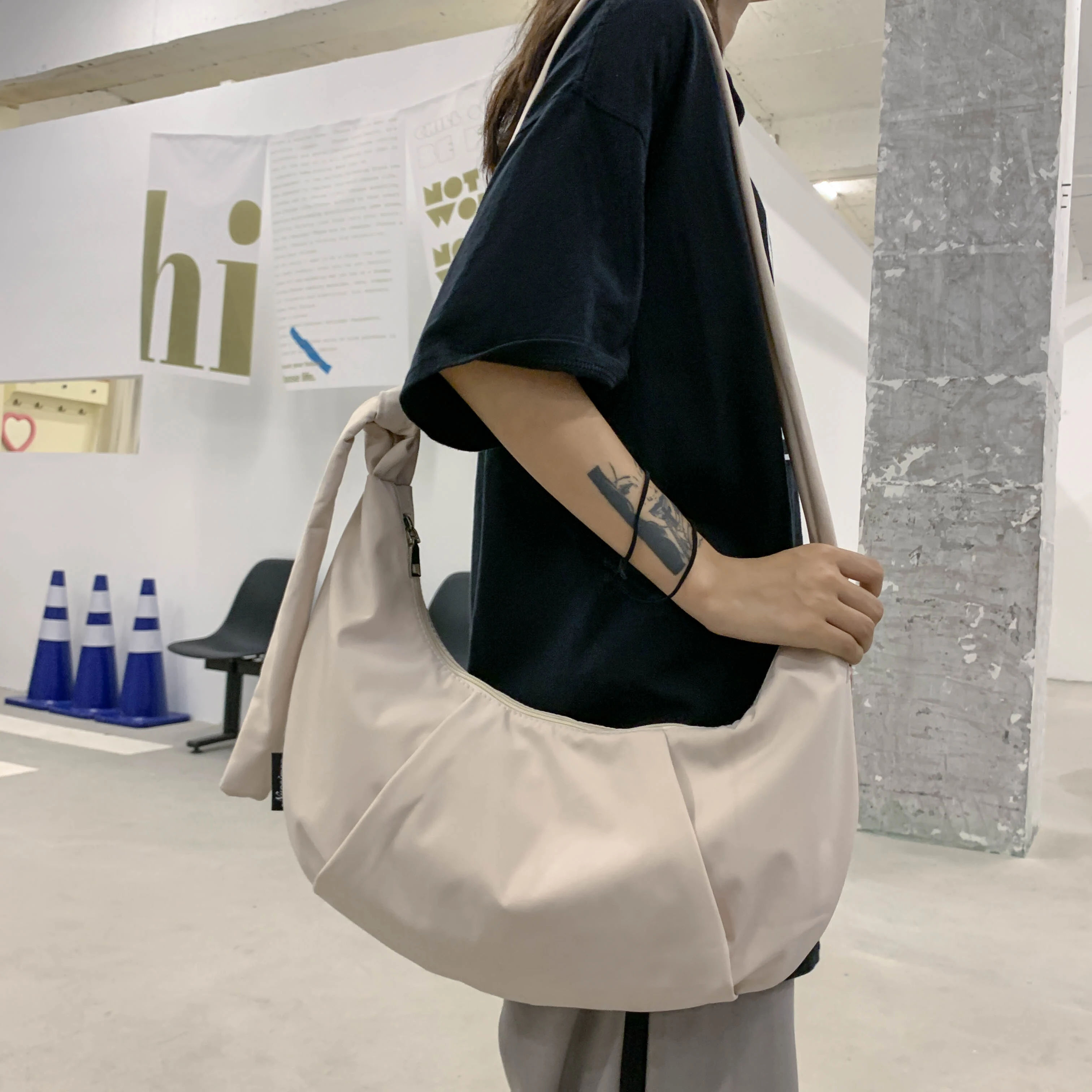 

LINVANSHY женская наплечная сумка, однотонная Холщовая Сумка большой емкости, женский рюкзак на плечо