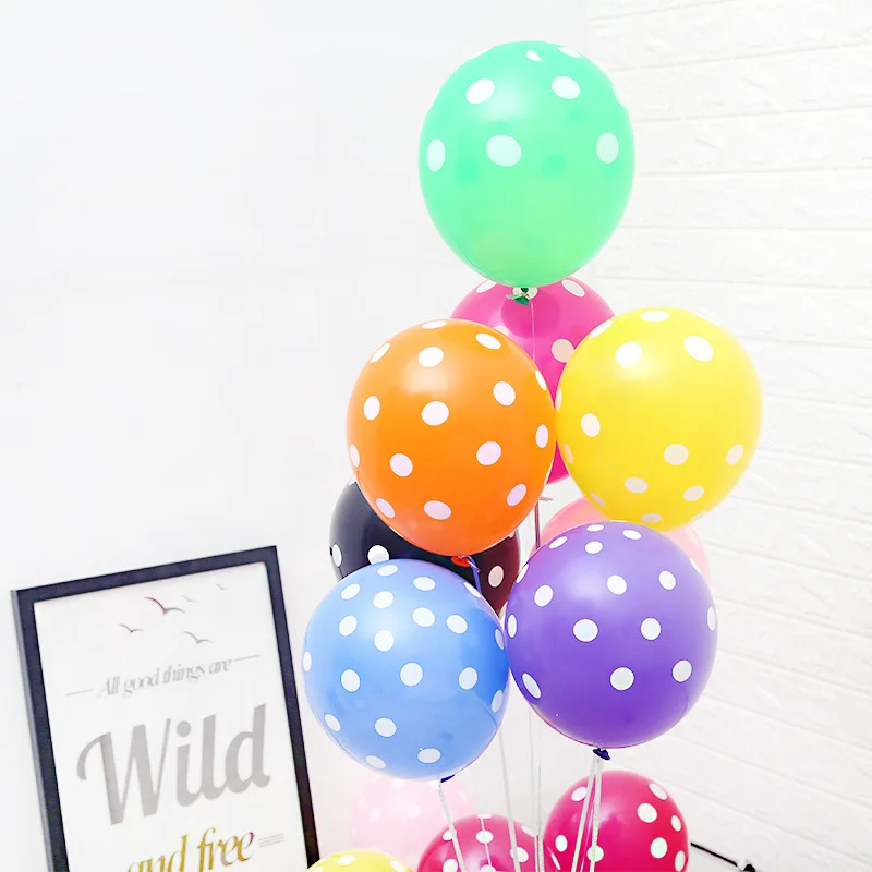 25 шт. 12 дюймов 2 8 г в горошек утолщенные яркие цветные латексные шары для