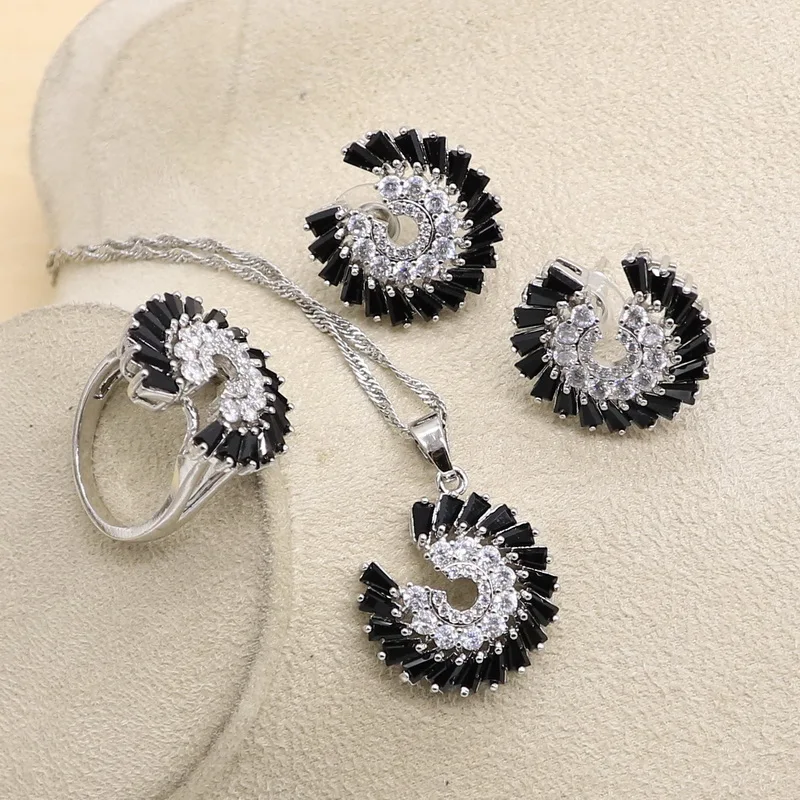 Black Wedding Dubai Jewelry Sets Earrings For Women Luxury Bracelet Rings Bridal Pendant Necklace Set | Украшения и аксессуары