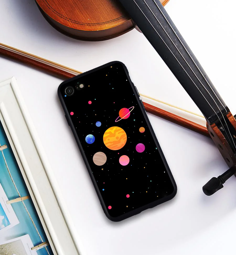 Cute Soft Planet Phone Case For iPhone 6 6s XS MAX XR X 8 Plus Matte Silicone Back Cover Gift Lover |