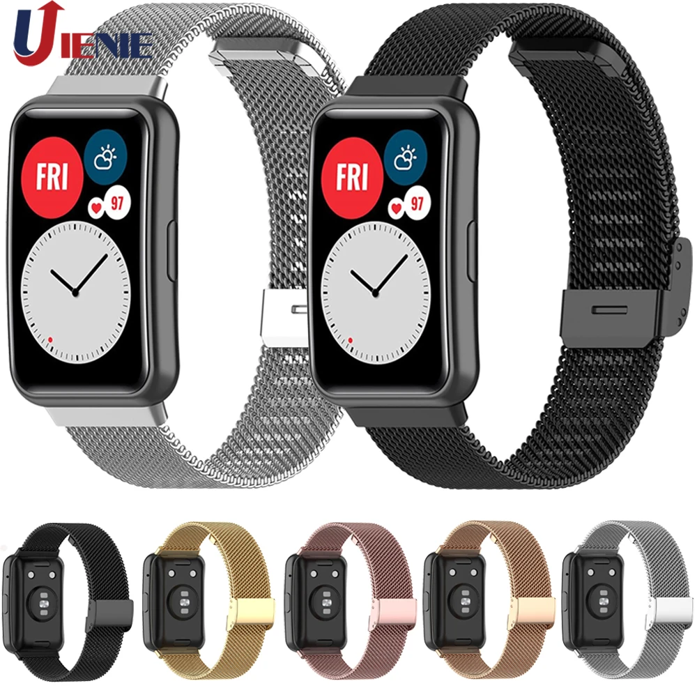 

Milanese Watch Band for Huawei Watch Fit Strap Watchband Mesh Sport Bracelet Stainless Steel Replacement Wristband correa