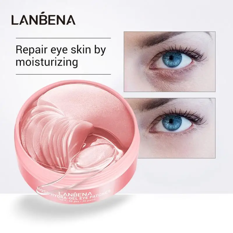 

60 Pcs/30 Pairs Lady Eye Mask Rose Hydra Gel Soothing Eye Muscle Moisturizing Eye Patch Eyes Collagen Remove Puffy LANBENA TSLM1