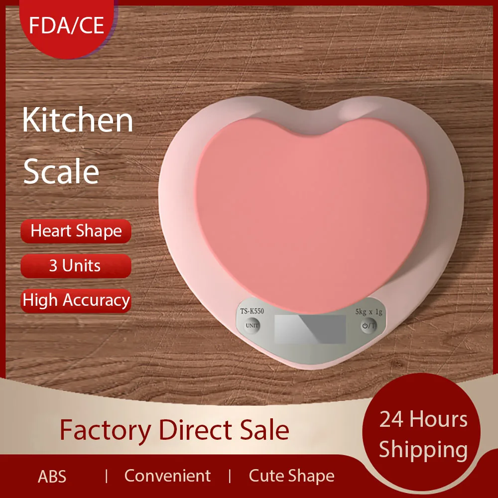

Kitchen Digital food Scale Food Diet Postal Baking Coffee Balance Measuring LCD Electronic Shipping Weight Heart Shape Scales