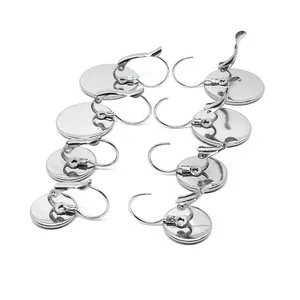 10 шт. французские Серьги-Крючки из нержавеющей стали, подходят для 8, 10, 12, 14, 16, 18, 20 мм, кабошон, камея, пустая основа, оправы для самостоятельного изготовления ювелирных изделий