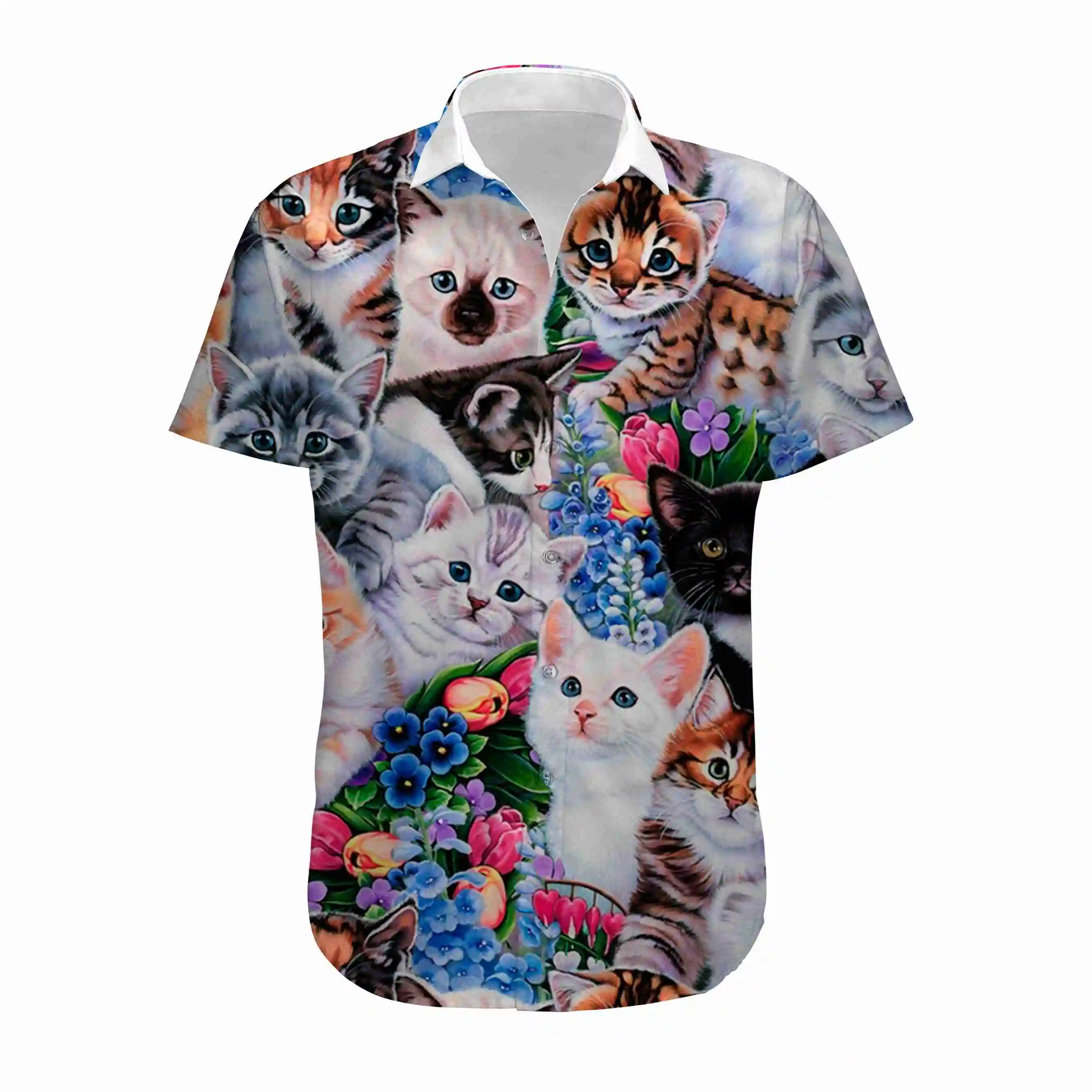 

Jumeast Men Women 3D Oversized Female Cartoon Streetwear Creative Cute Animal Cat Short Sleeve Harajuku T Shirt Hawaii Tops Tees