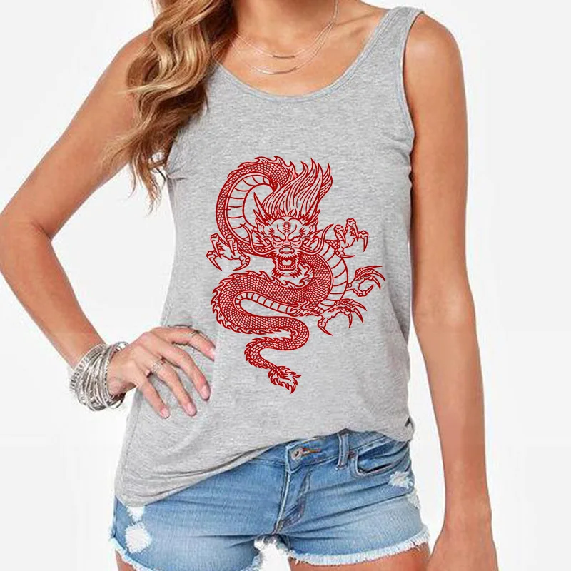 2021 Футболка с принтом Dargon новая летняя футболка круглым вырезом Женская майка