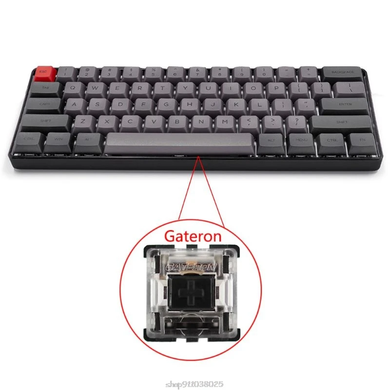

RGB LED Backlit Wired Mechanical Keyboard,Portable Compact Waterproof Mini Gaming Keyboard 61 PBT Keycaps Gateron Switcs Ja06 20
