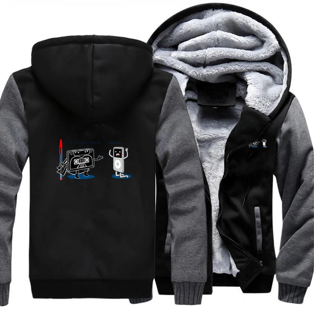 

Mp3 Magnetic Tape I Am Your Father Casual Outdoor Hoodies Coat Men Printed Street Sweatshirt Winter Warm Thick Fitted Jackets