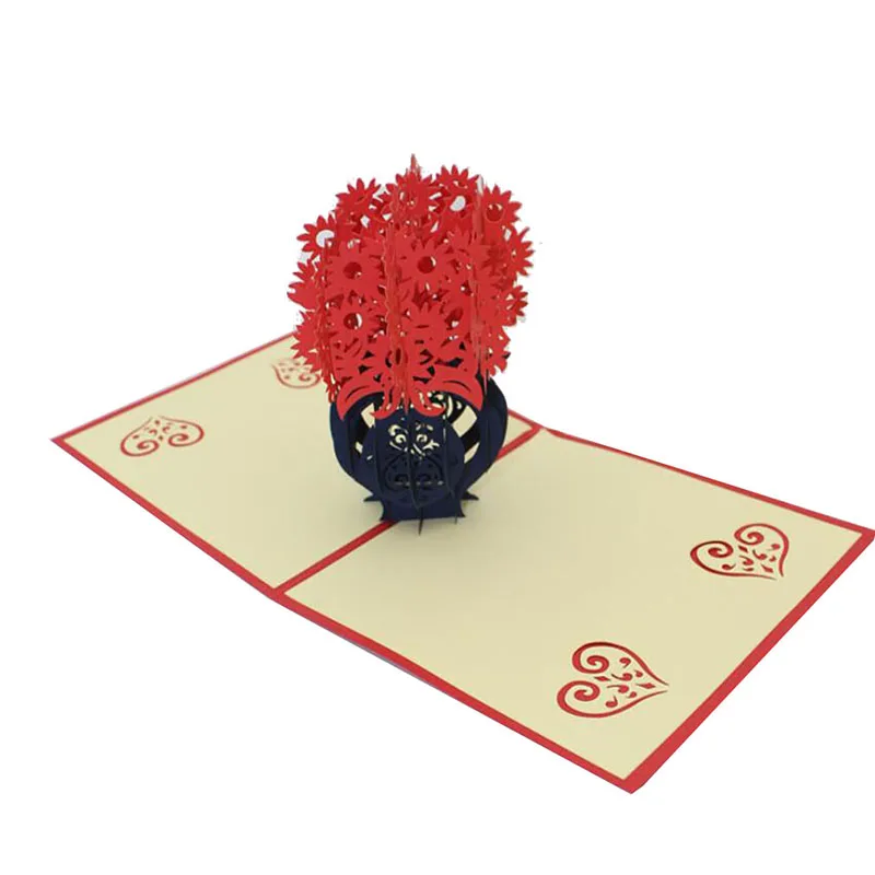 Вечерние 3D всплывающие Открытки День Святого Валентина рождения Юбилей