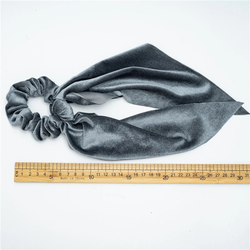 Резинка для волос однотонная Золотая фланелевая лента Женский хвостик шарф