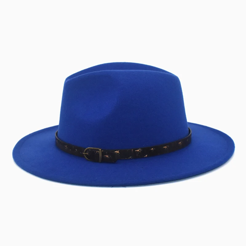 Men Fedoras For Women Spring Wool Hats Black Jazz Caps Wide Brim Gentleman Elegant Lady Vintage Hat  F69