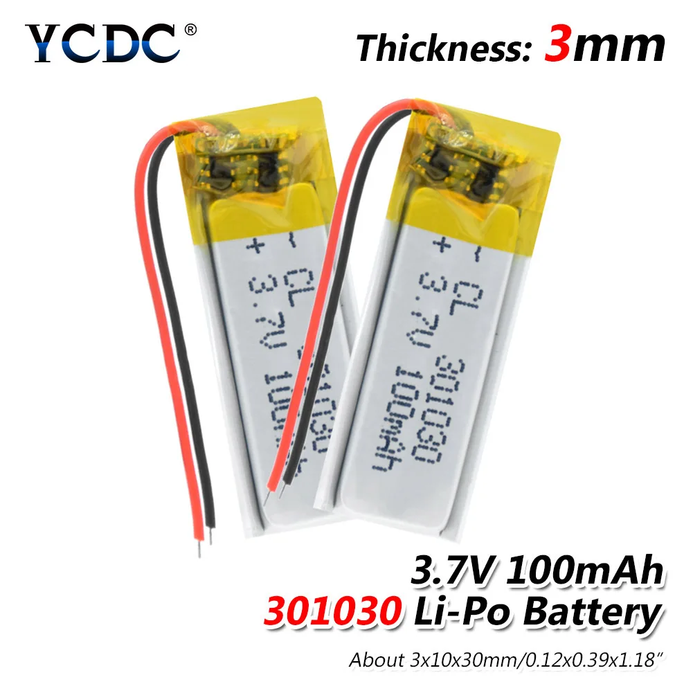 1/2/4 шт. литий ионные полимерные аккумуляторные батареи 3 7 в 301030 100