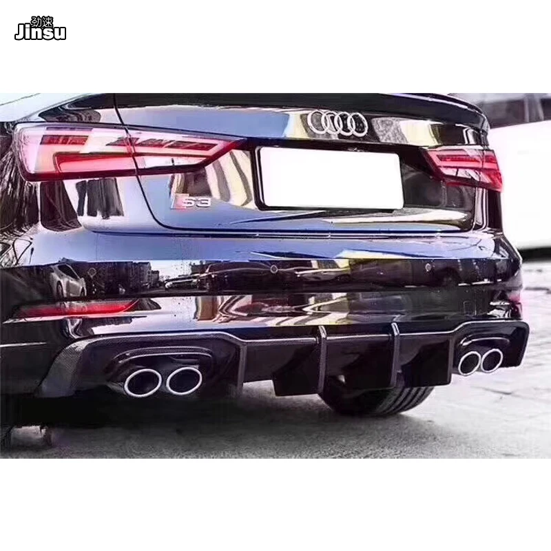 Carbur style Carbon fiber Car Rear Bumper Spoiler Lip For Audi A3 sedan limousine sport Diffuser S3 8V 2017 2018 2019 | Автомобили и