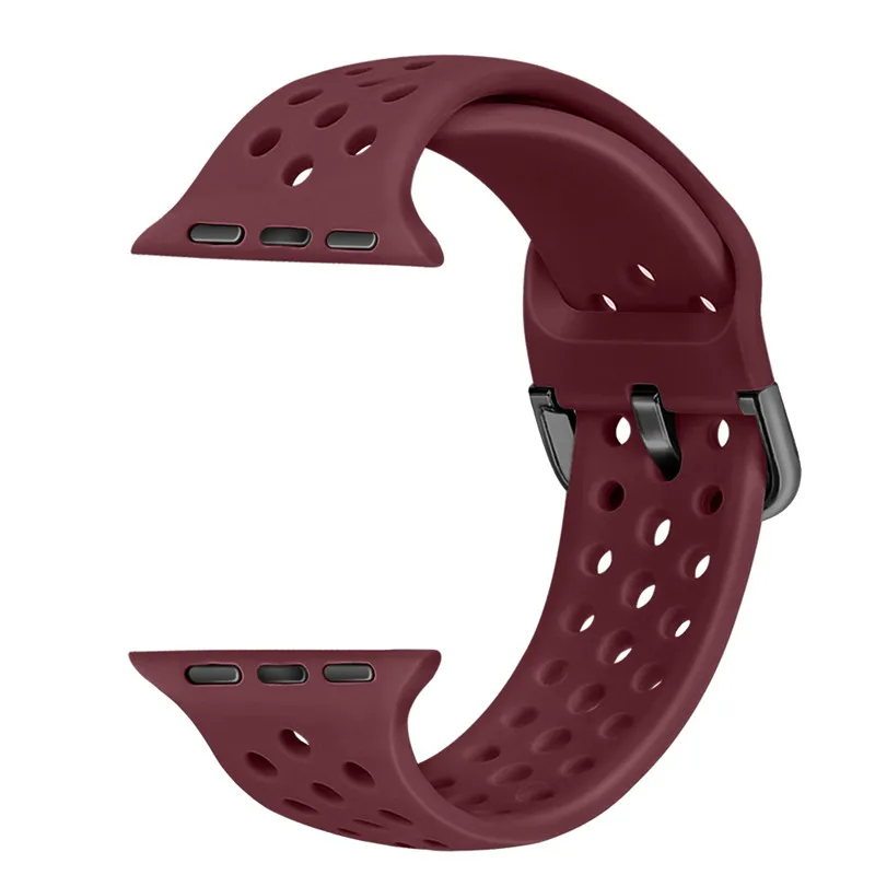 Ремешок для apple watch группа 4, версия 1, 2, 3, ремешок 44/40 мм силиконовый браслет для наручных часов iwatch серии, версия 1, 2, 3, ремешок 38, 42 мм, версия дышащий Браслет аксессуар