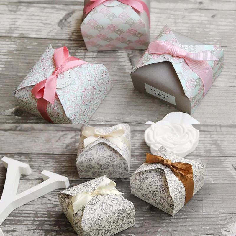 10 шт./компл. коробка конфет с цветочным принтом на День святого Валентина