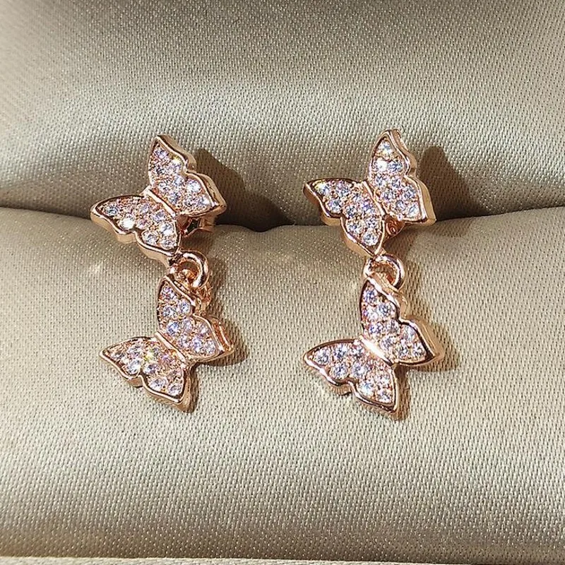 Модные серьги бабочки ручной работы из стерлингового серебра 925 пробы с