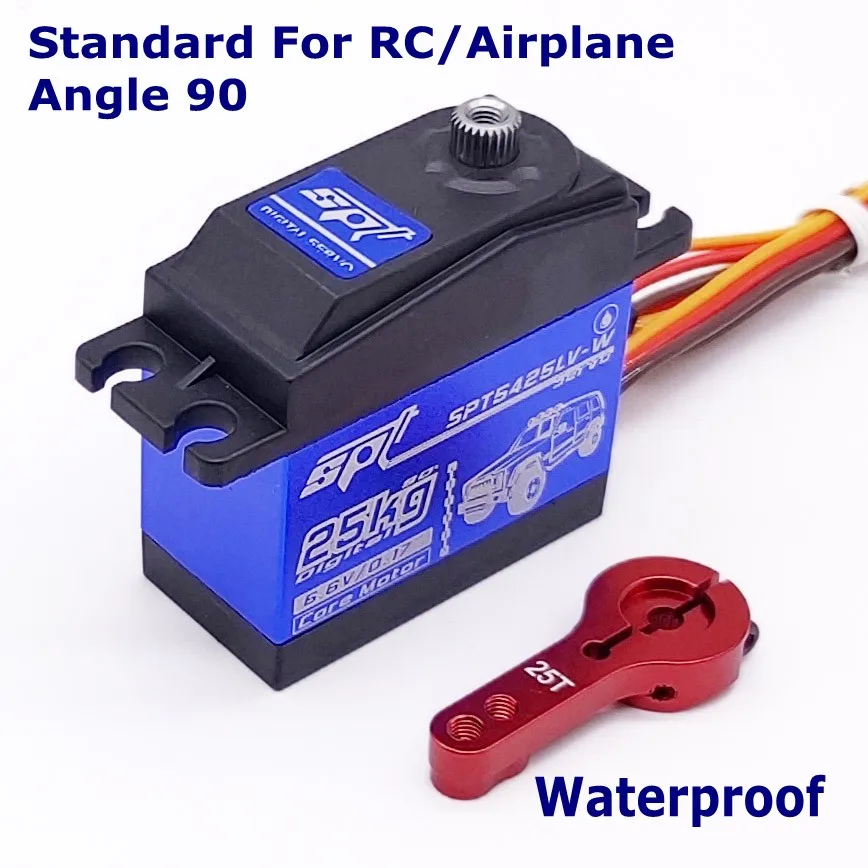 25kg Waterproof SPT5425LV 25 кг большой крутящий момент цифровой стандартный сервопривод водонепроницаемый для 1:8 1:10 RC автомобиль альпинист самолет металлический чехол - Цвет: 25kg Waterproof