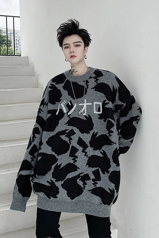 

Sweater Men Knitted 2020 Autumn Winter Clothes Casual Christmas Sweater Pullover Vintage Loose Sweaters Streetwear Men Clothing