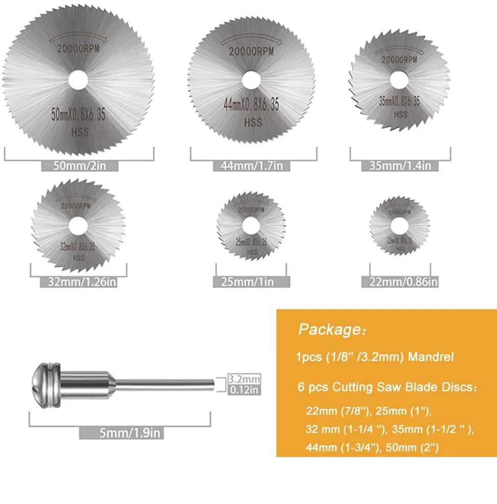 Металлический режущий диск из нержавеющей стали HSS пильный с 1 оправкой для