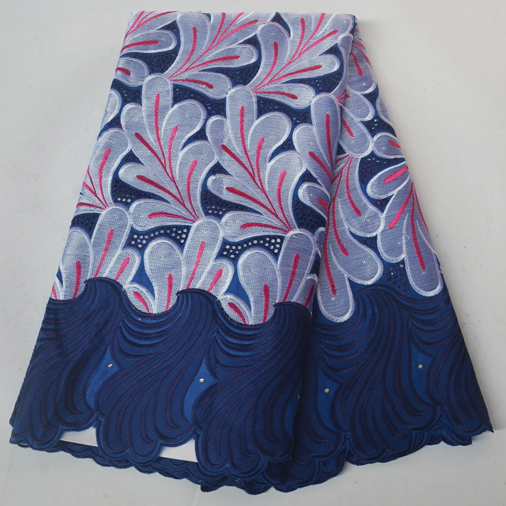 

Free shipping 5yards high quality Nigerian wedding party embroidery stones African cotton dry Swiss voile lace in Switzerland