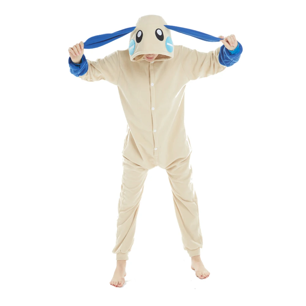 Women Rabbit Kigurumi Animal Pajamas Fleece Adult Onesies Bunny Bodysuit For Men Cosplay Onsie Pyjama Birthday Halloween Costume |
