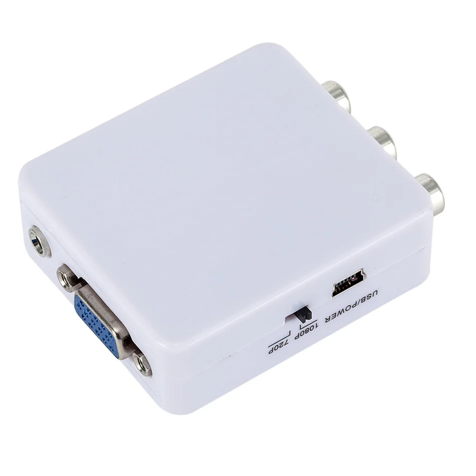 Преобразователь видео Mini HD AV2VGA преобразователь AV RCA CVBS для VGA