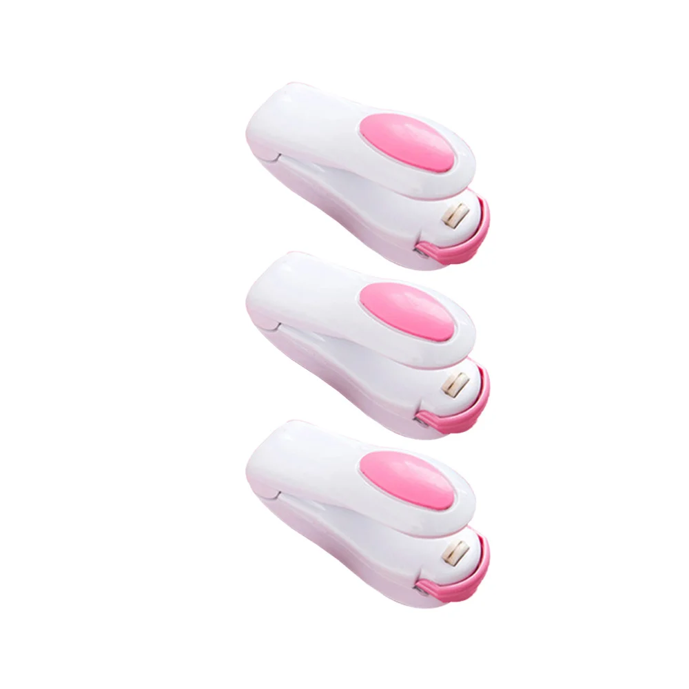 

3PCS Mini Heat Sealing Machine Home Use Portable Sealer Impulse Seal Packing Plastic Bag Kit Tools (White)