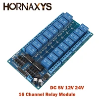 dc 5v 12v 24v 16 channel relay shield module with optocoupler lm2576 microcontrollers interface power relay for arduino diy kit